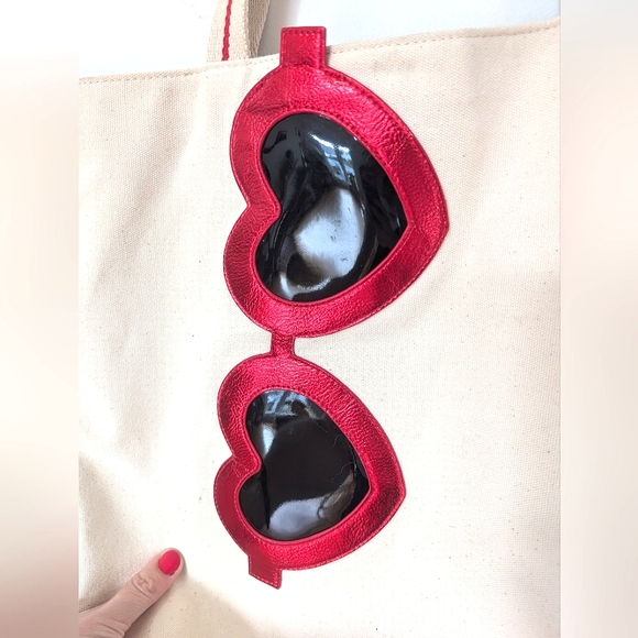 Bath & Body Works Heart Shaped Sunglasses Canvas Tote Bag 😎💕 - Picture 8 of 8